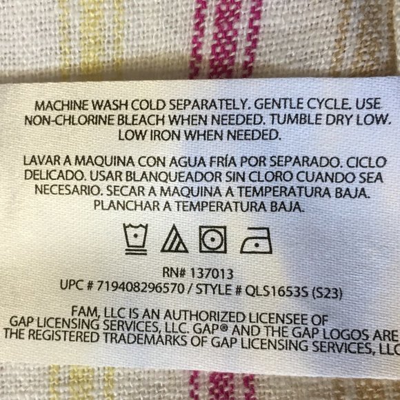 GAP Linen Blend Pull On Elastic Waistband Short "Dotted Sun Stripe"  NEW!! - Picture 11 of 12